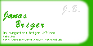 janos briger business card